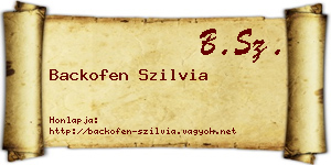 Backofen Szilvia névjegykártya